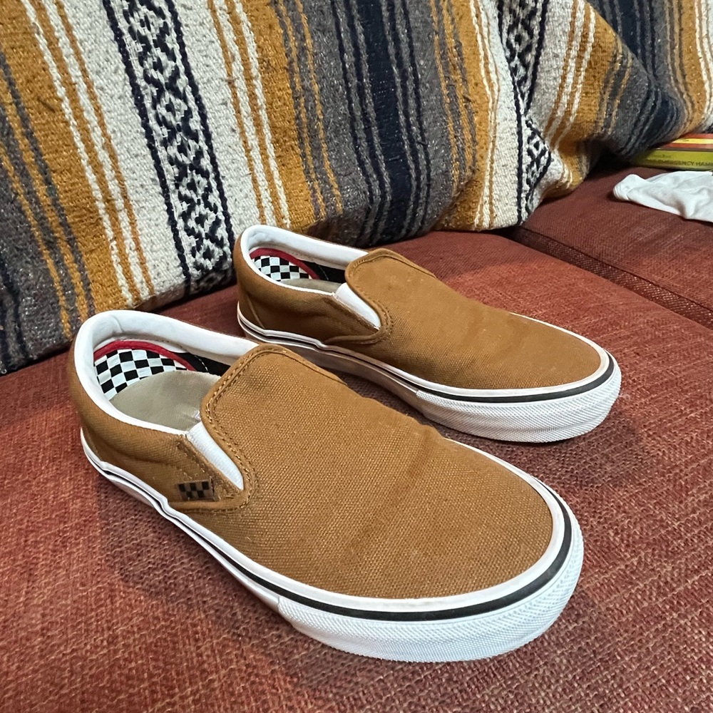 Vans Men's Tan Slip-On Sneakers